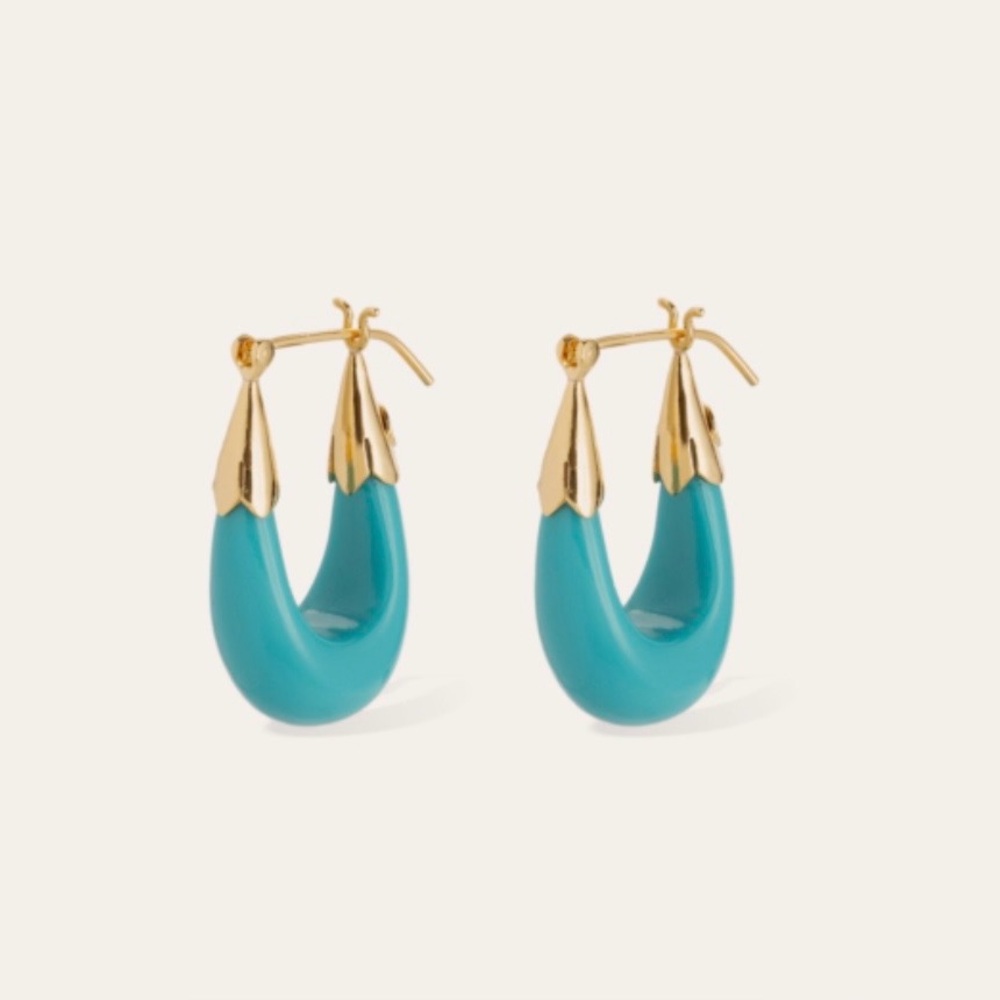 Gas Bijoux Turquoise Ecume Small Hoop Earrings